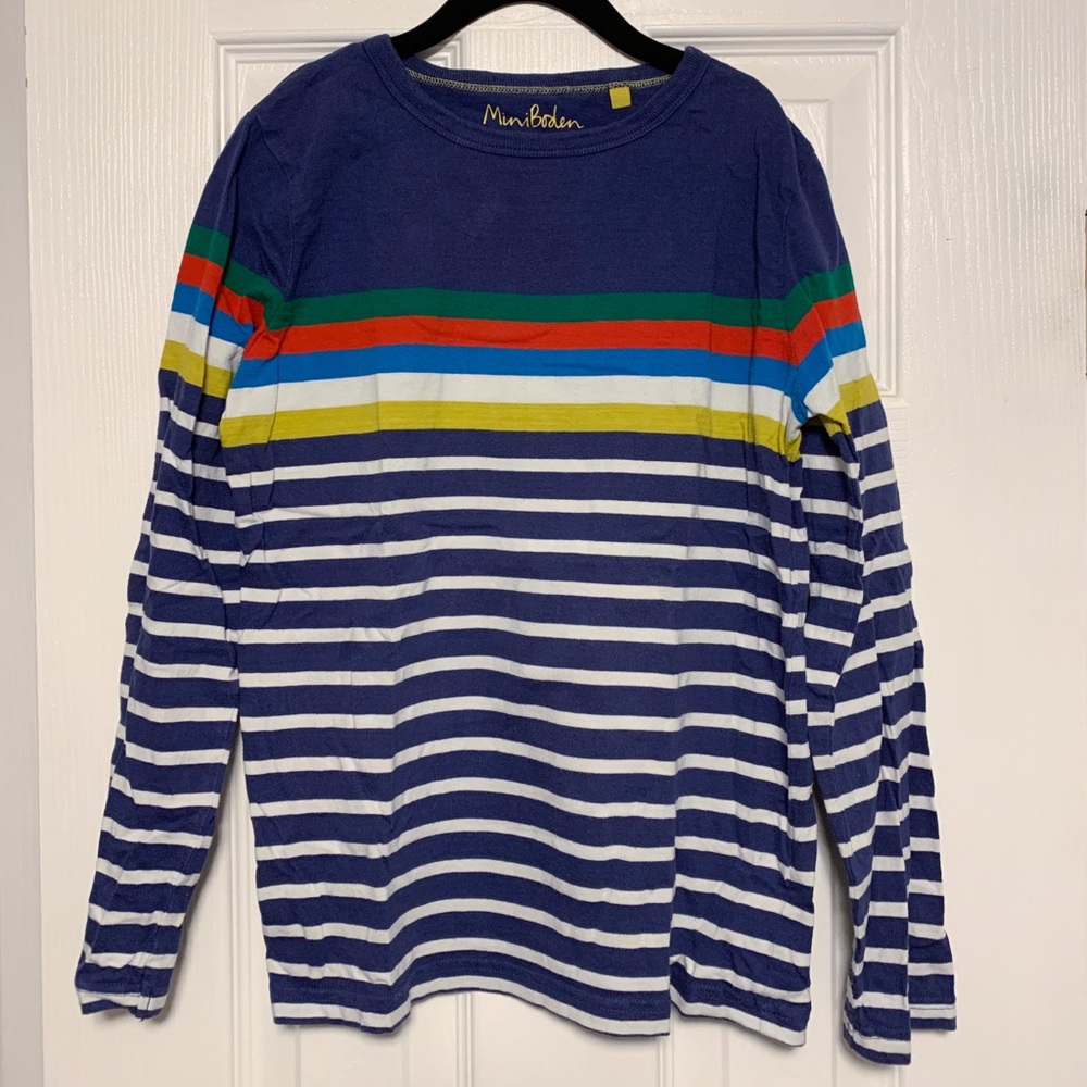 Mini Boden striped top 9/10
